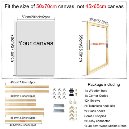 180+ Sizes DIY Wood Frames 60x90 70x100 40x50 30x40 Canvas Oil Painting Frames Wood Frame for Diamond Painting Wall Art Frame
