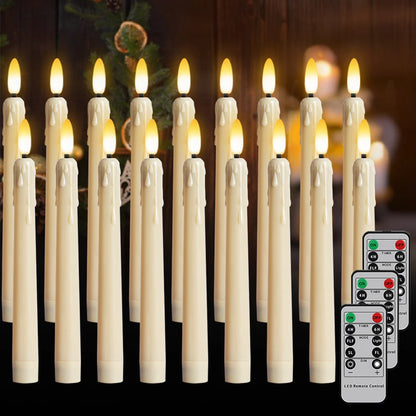 FPOO Flameless Candles Dinner Lighting Table Home Decoration Candle Light With Timer Remote Flickering Decorative Led Taper Lamp