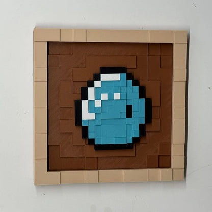 3D Printing 17.5cm Pixel Item Display Frame Magnetic Wall Decor Retro Game Style Collectible Desk Ornament Gift