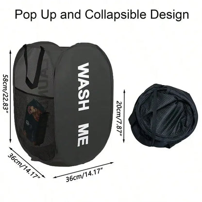 Pop-Up Mesh Laundry Hamper — Collapsible & Portable