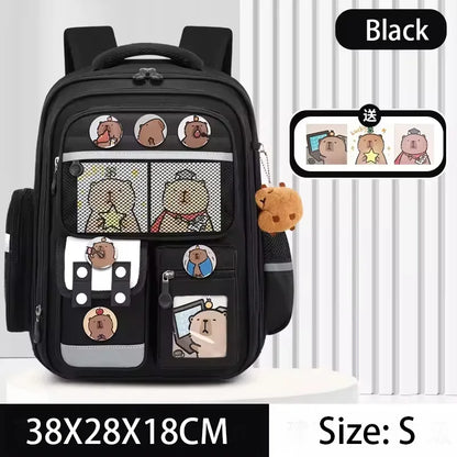 Capibara Student Schoolbag, Large-capacity Children Backpack.Girl Boy Kids Back To School Book Bags