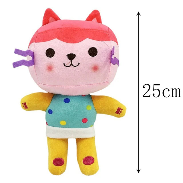 ##8-Piece Gabby Doll House Plush Toy Set 25cm Mermaid Cat Stuffed Animal Cartoon Doll Children's Christmas Gift