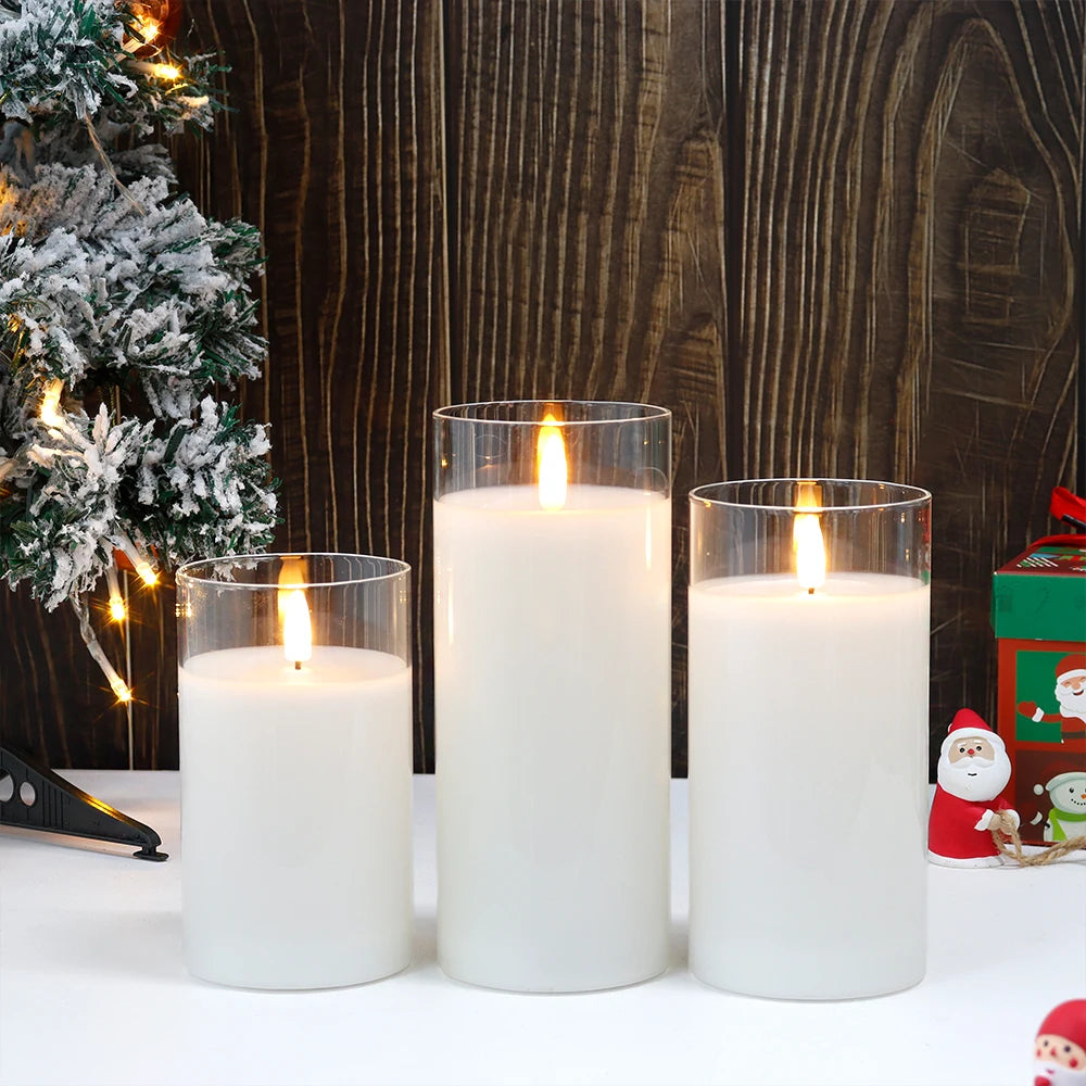 3Pcs Flameless LED Candles Battery Powered Led Tea Lights Warm White Flameless Candle Flickering Simulation Candle Light