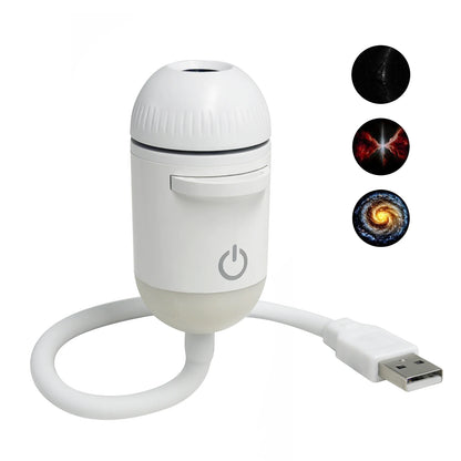2-in-1 Mini Galaxy Star Projector Night Light USB 360° Rotatable LED Starry Sky Ambient Lamp Sleep Lighting for Bedroom Decor