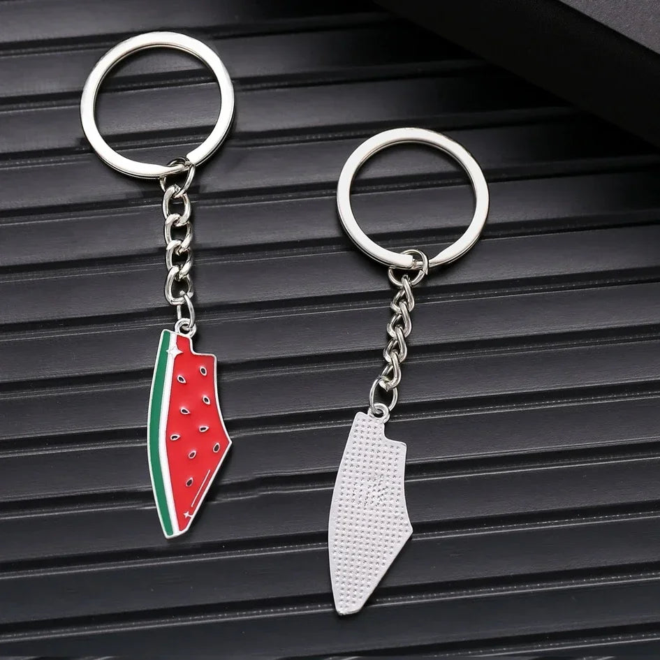 Simulation Watermelon Keychain Cute Summer Fruit Watermelon Pendant Keyring Car Backpack Key Holder Geometric Personalized Gift