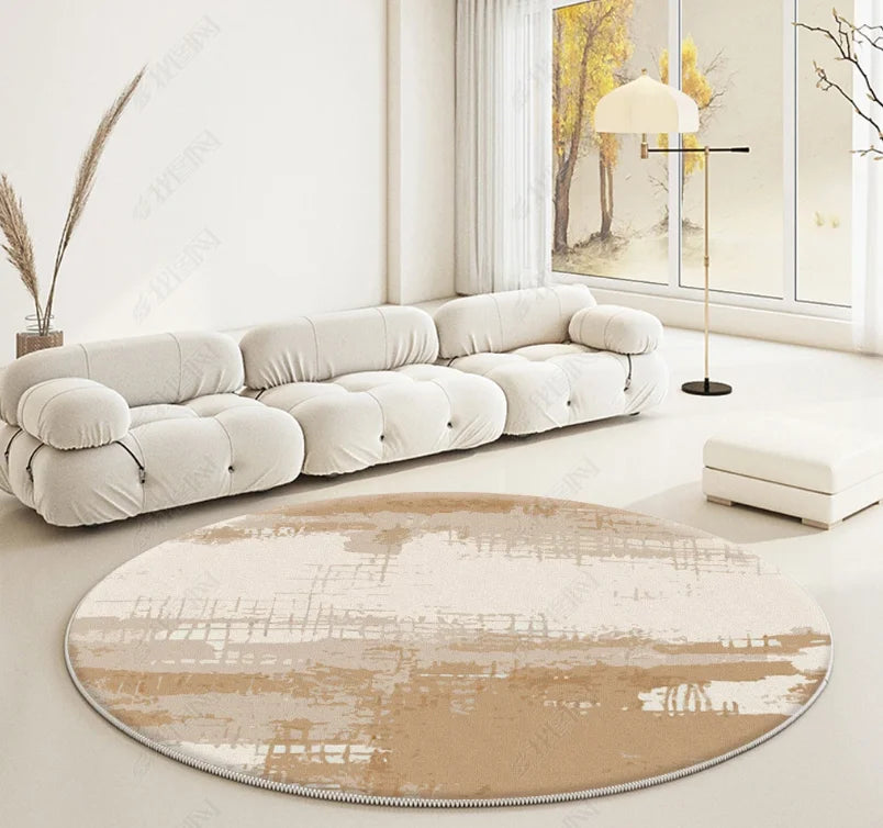 Modern Abstraction Carpets for Living Room Nordic Bedroom Decor Round Carpet Large Area Chair Floor Mat Home Study Non-slip Rug