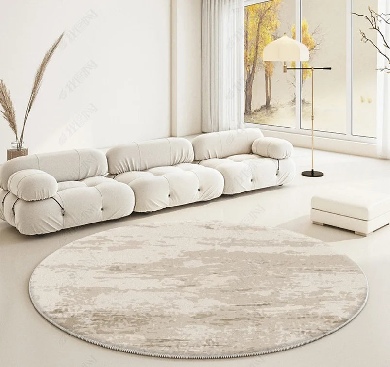 Modern Abstraction Carpets for Living Room Nordic Bedroom Decor Round Carpet Large Area Chair Floor Mat Home Study Non-slip Rug