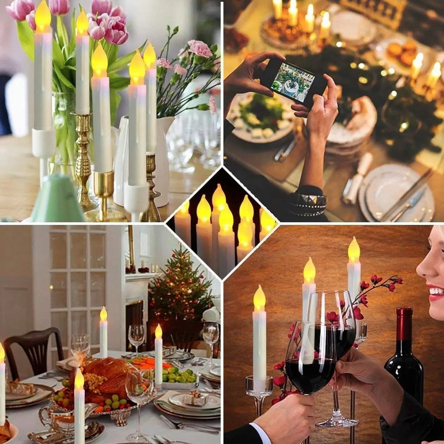 Flameless Candles 3-24 PCS Led Candles 6.9 Inch Battery Operated Candles Taper Candles for Party Classroom Church Birthday Decor