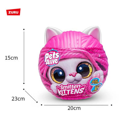 ZURU Pets Alive Smitten Kittens Surprise Tabby Cat Ginger Nurture Play Soft Toy Unboxing Adopt Interactive Decoration Gift