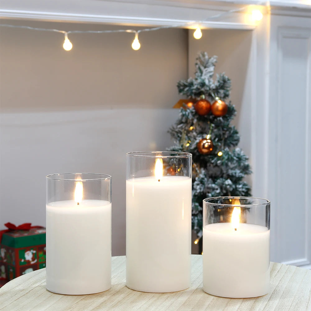 3Pcs Flameless LED Candles Battery Powered Led Tea Lights Warm White Flameless Candle Flickering Simulation Candle Light