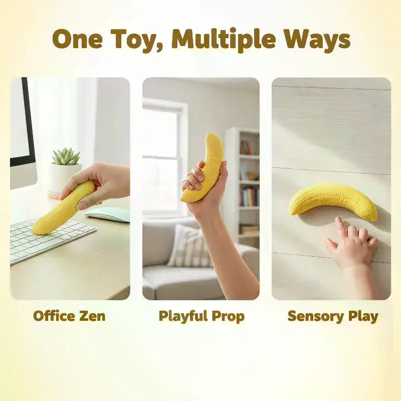 Soft Stress Relief Banana Pulp Squishy, Slow Rebound Sensory Fidget Ball for Adults Kids