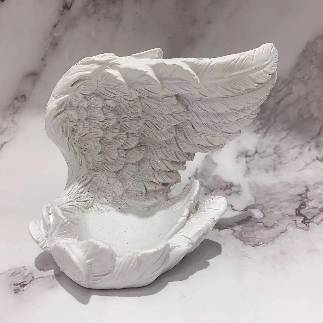 1pc Creative angel wings, resin handcrafted crystal ball base, desktop decoration, glass ball seat, display item base