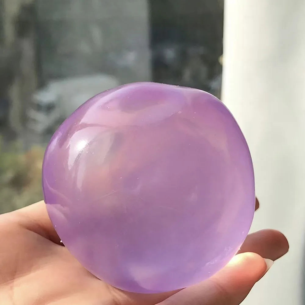 Dumpling Squishy Transparent Maltose Sphere Quick Rebound Stress Relief Squeeze Ball Elastic Pocket Sized Hand Grip Accessory