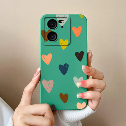 For Xiaomi 13T Pro Case Love Heart Soft Liquid Silicone Camera Protection Back Cover For Xiaomi13T 13TPro Anti Drop Phone Cases