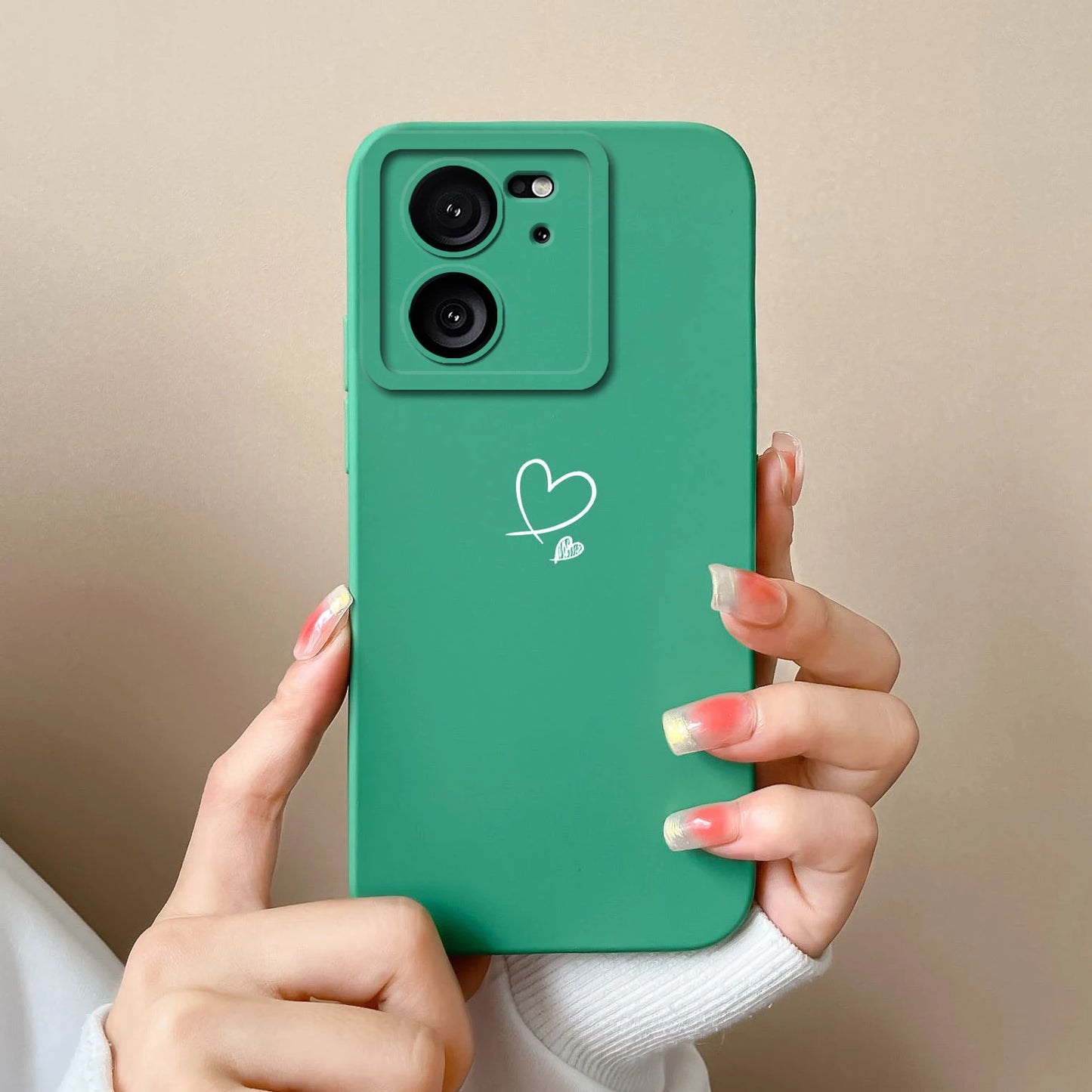 For Xiaomi 13T Pro Case Love Heart Soft Liquid Silicone Camera Protection Back Cover For Xiaomi13T 13TPro Anti Drop Phone Cases