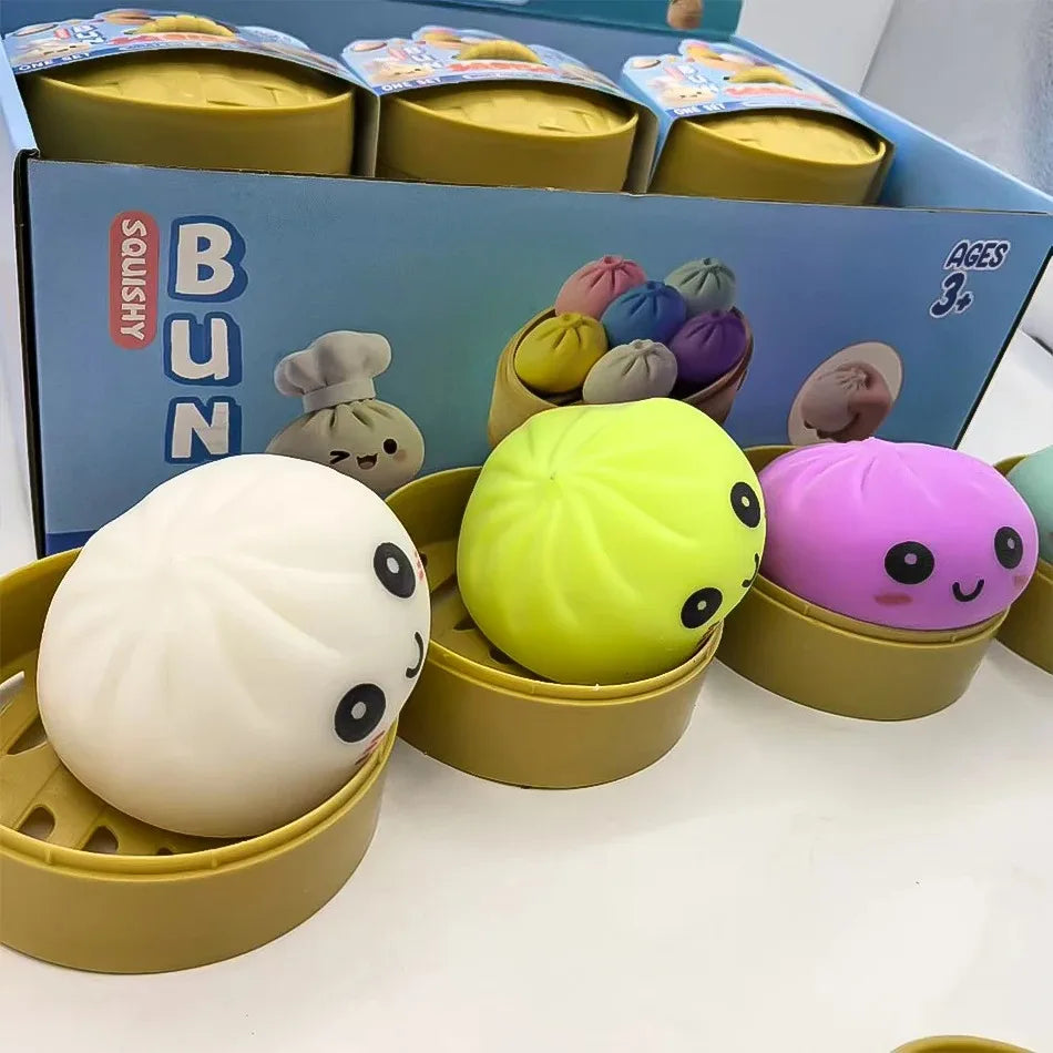 Juguete antiestrés de presión con forma de dumpling, bonito y colorido, de levantamiento lento, para niños y adultos, regalo ant
