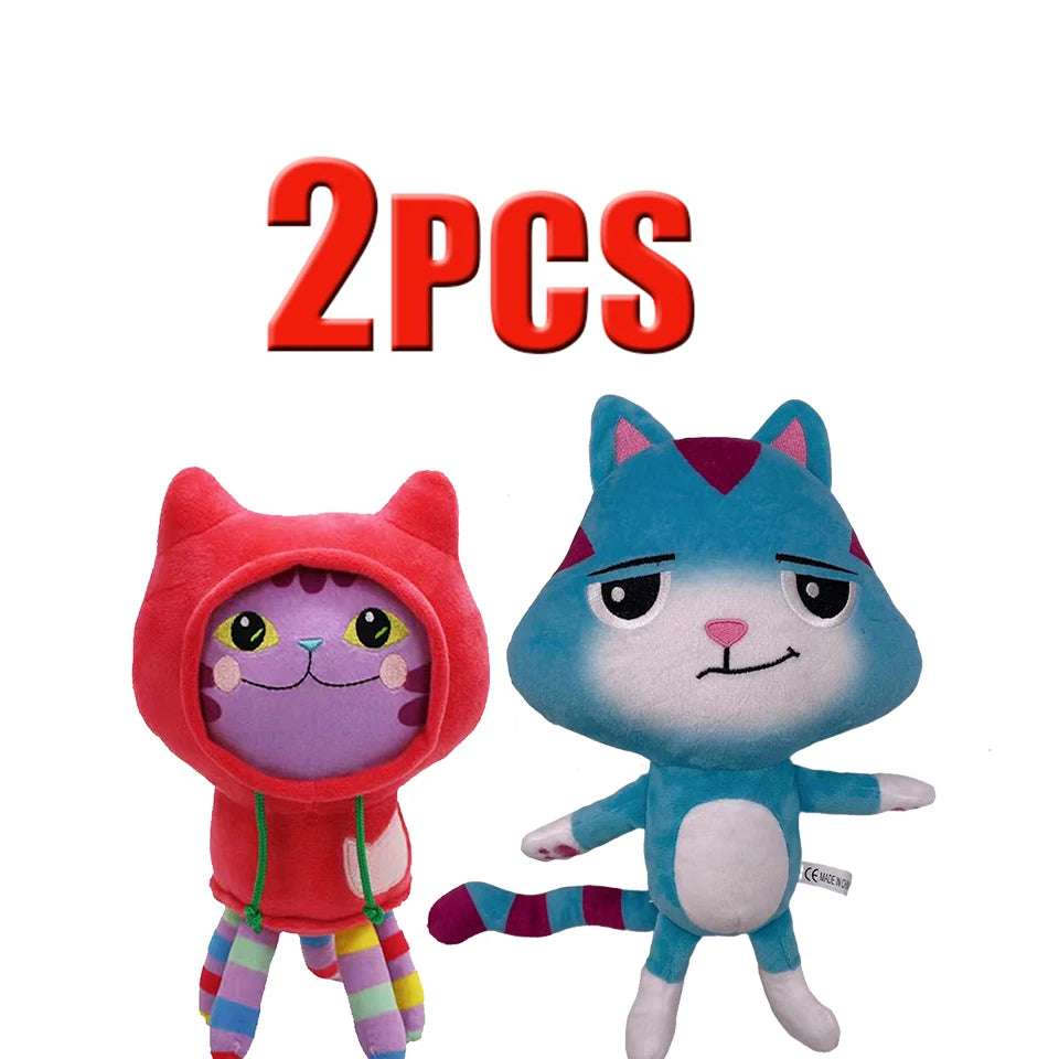 ##8-Piece Gabby Doll House Plush Toy Set 25cm Mermaid Cat Stuffed Animal Cartoon Doll Children's Christmas Gift