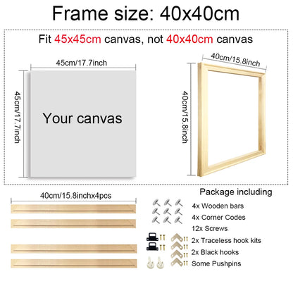 40x60 50x70 60x90 60x120 DIY Wood Frame Kit for Canvas Oil Painting Frame Bars Wood Frame for Diamond Painting Wall Art Frame
