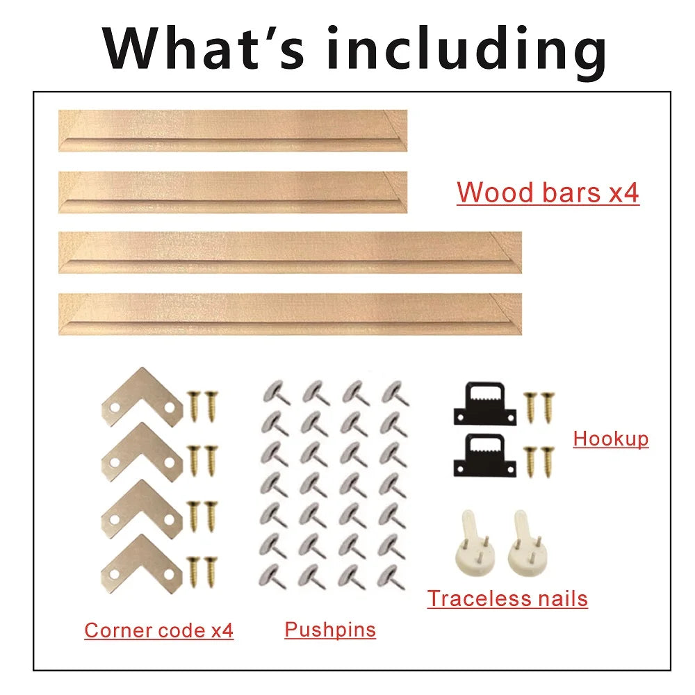 40x60 50x70 60x90 60x120 DIY Wood Frame Kit for Canvas Oil Painting Frame Bars Wood Frame for Diamond Painting Wall Art Frame