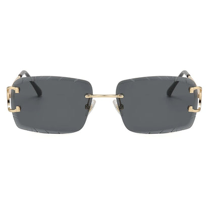 Fashion Square Rimless Glasses Trend Metal High-Hrade Men's And Women's Sunglasses Street Shot Travel Eyewear