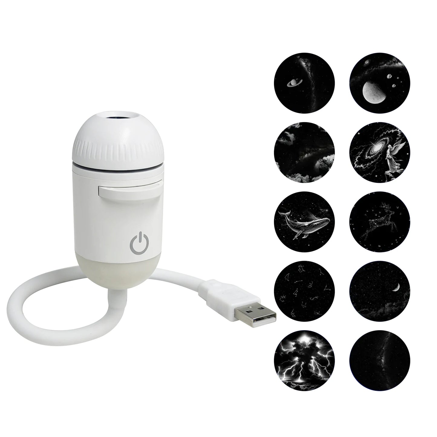 2-in-1 Mini Galaxy Star Projector Night Light USB 360° Rotatable LED Starry Sky Ambient Lamp Sleep Lighting for Bedroom Decor