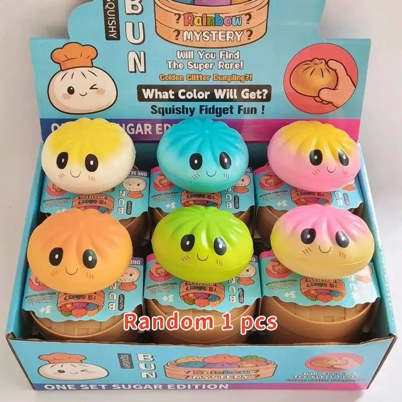 Mysteries Rainbow Squishy Dumplings Ornament Slow Rising Stress Relief Fidget Toys Desk Accessories Party Gift For Kids Adults