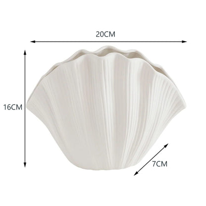 Shell Ceramic Vase Dried Flowers Handmade Vases for Home Decoration