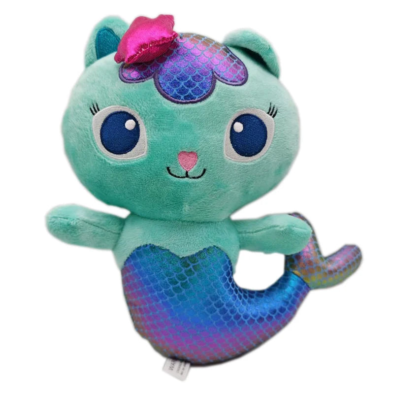 ##8-Piece Gabby Doll House Plush Toy Set 25cm Mermaid Cat Stuffed Animal Cartoon Doll Children's Christmas Gift