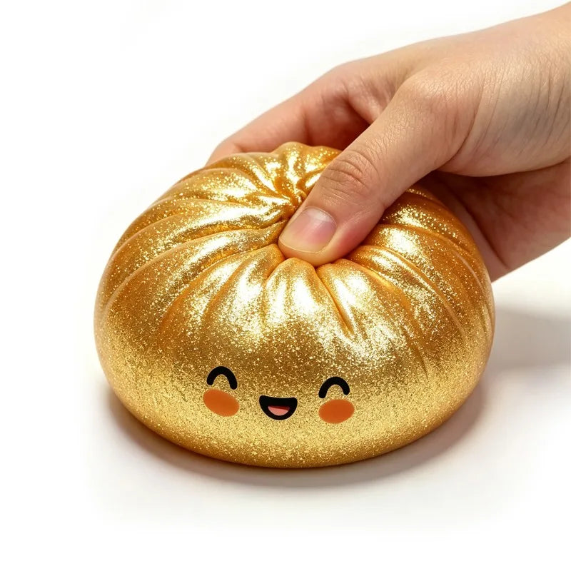 New Glitter Dumpling Colorful Simulation Steamed Bun Decompression Toy for Anxiety Squishes Stress Balls 2026 Viral Fidget Toy