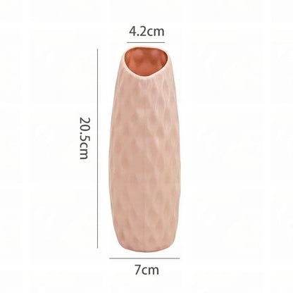 Modern Flower Vase Plastic Vases for Flowers White Pink Plastic Vase Flower Pot Basket Nordic Home Living Room Decoration