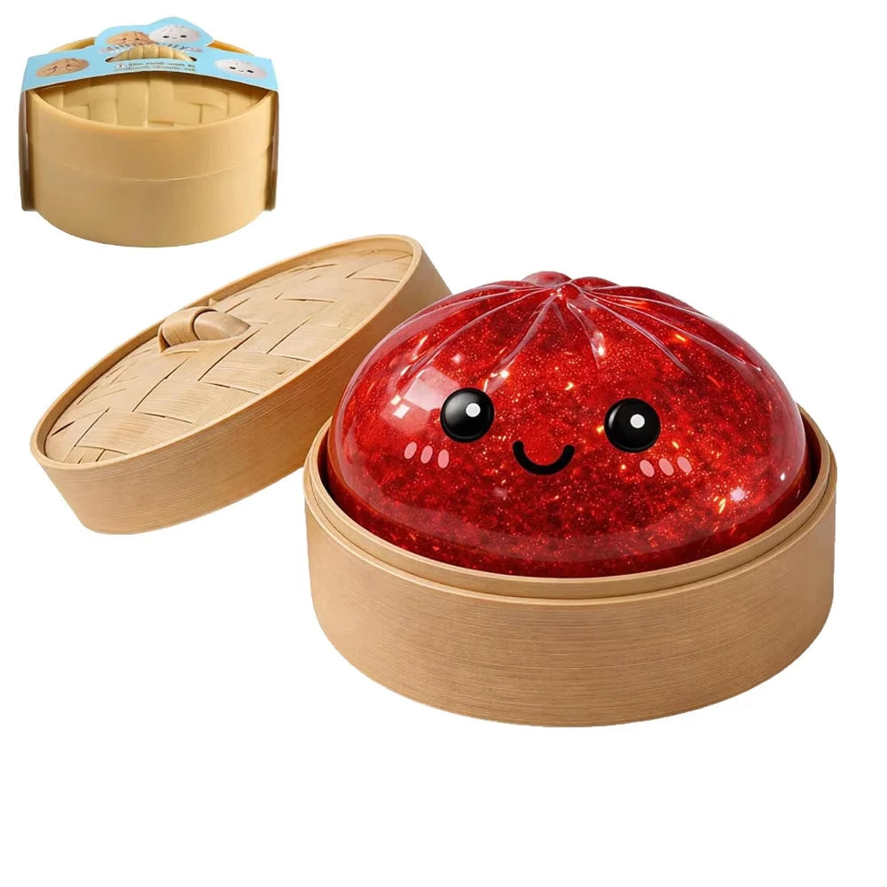 Hot Pink Glitter Dumpling Squishy Toys Colorful Simulation Birthday Gift Stress Relief Ball Bun Steamer Squeeze Suprise Gift