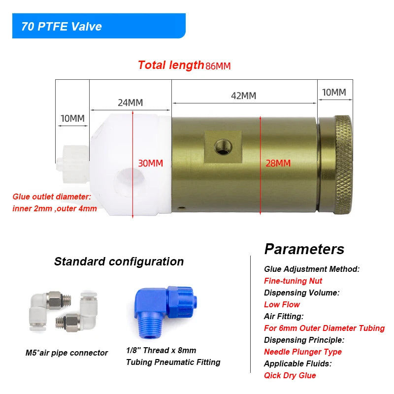 3131 Suck Back Large Flow Viscosity Adjustable Precision Glue Dispensing Valve