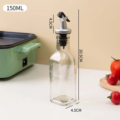 Square Glass Seasoning Bottle — Kitchen Oil & Vinegar Dispenser