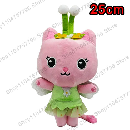 8pcs New Gabbys doll house Plush keychain Toy Mercat Cartoon Stuffed Animals Smiling Cat Car Cat Hug Gaby Girl Birthday Gift
