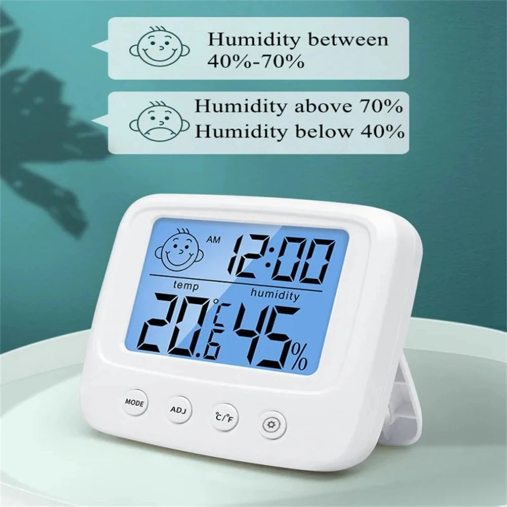 LCD Digital Thermometer Hygrometer Backlight Temperature Indoor Humidity Meter Sensor For Electronic Weather Station Room Baby