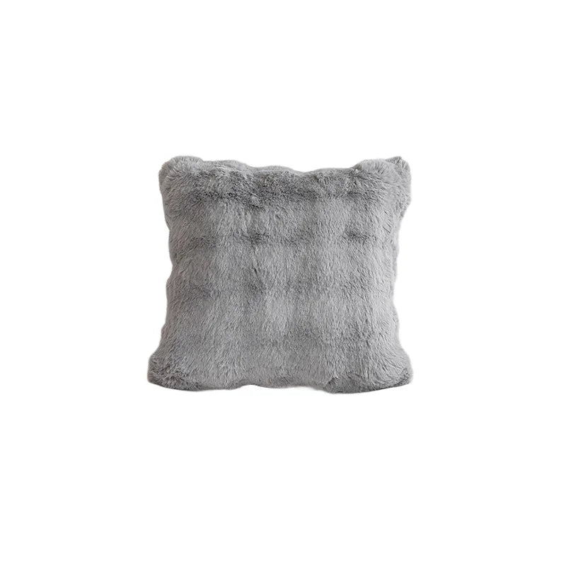 Imitation Rabbit Fur Bubble Velvet Pillow Solid Color Plush Living Room Sofa Cushion Study Bedroom Model Room Decorative Pillow