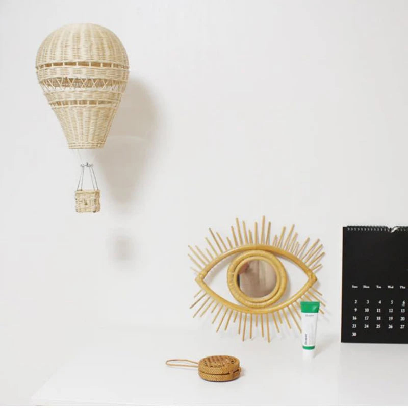 Rattan Hot Air Balloon — Handwoven Wall Decor