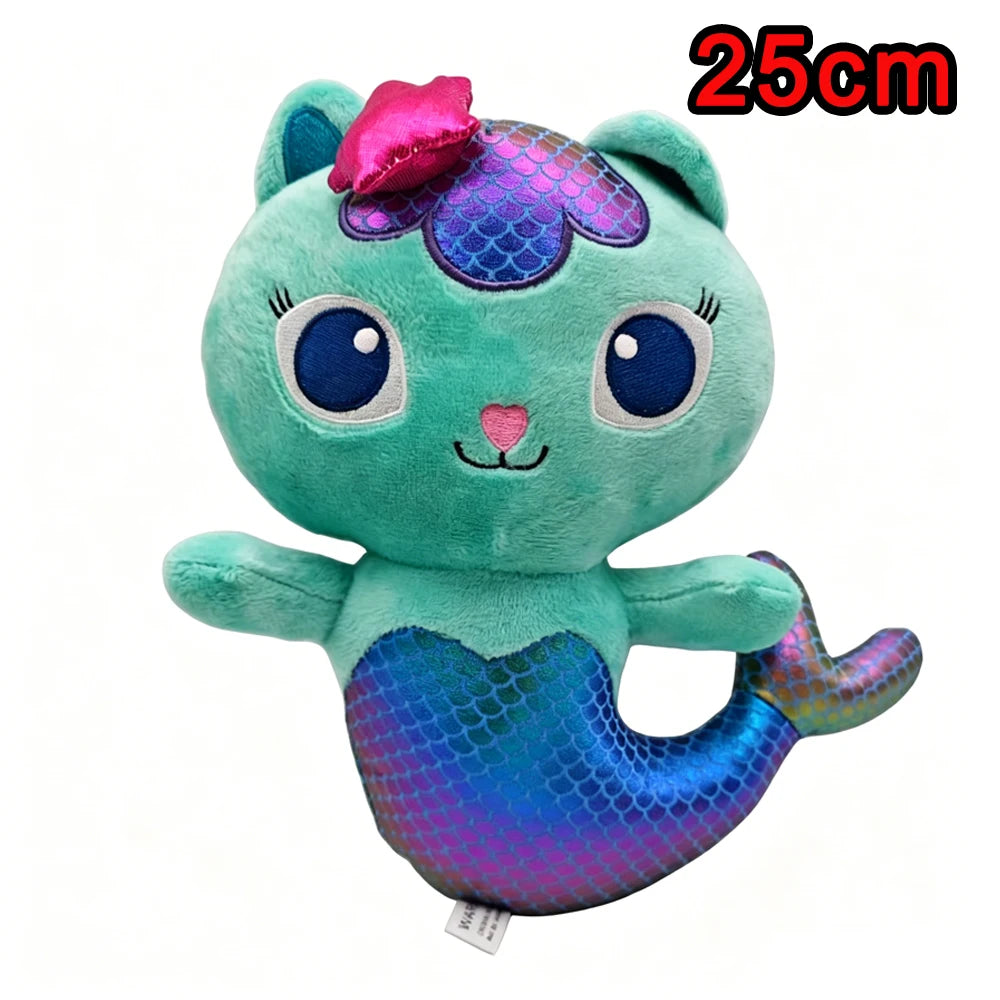 8pcs New Gabbys doll house Plush keychain Toy Mercat Cartoon Stuffed Animals Smiling Cat Car Cat Hug Gaby Girl Birthday Gift