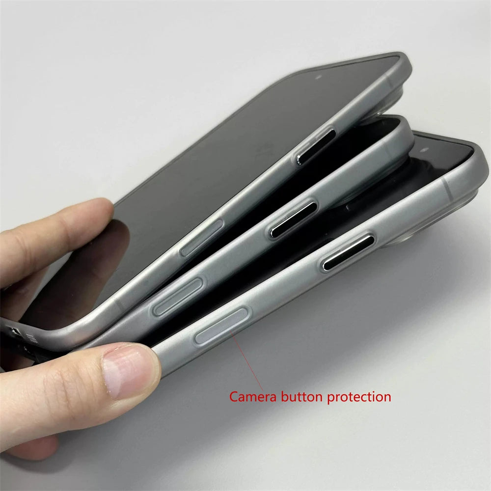 Ultra Thin Matte Translucent Soft TPU Case For iPhone 17 Pro Max Air 16 15 14 Plus 13 12 Button Camera Full Protection Slim Cove