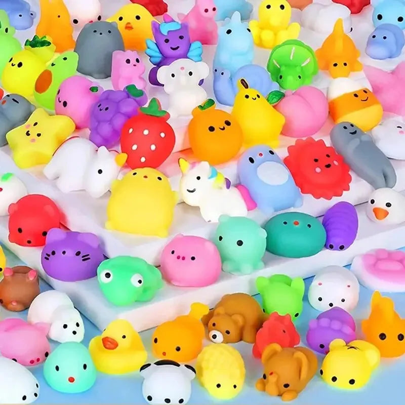 20 Pcs Random Mini Cute  Animals Vent and Relieve Stress with Toys and Small Gifts Soft Rubber Animal Pinching