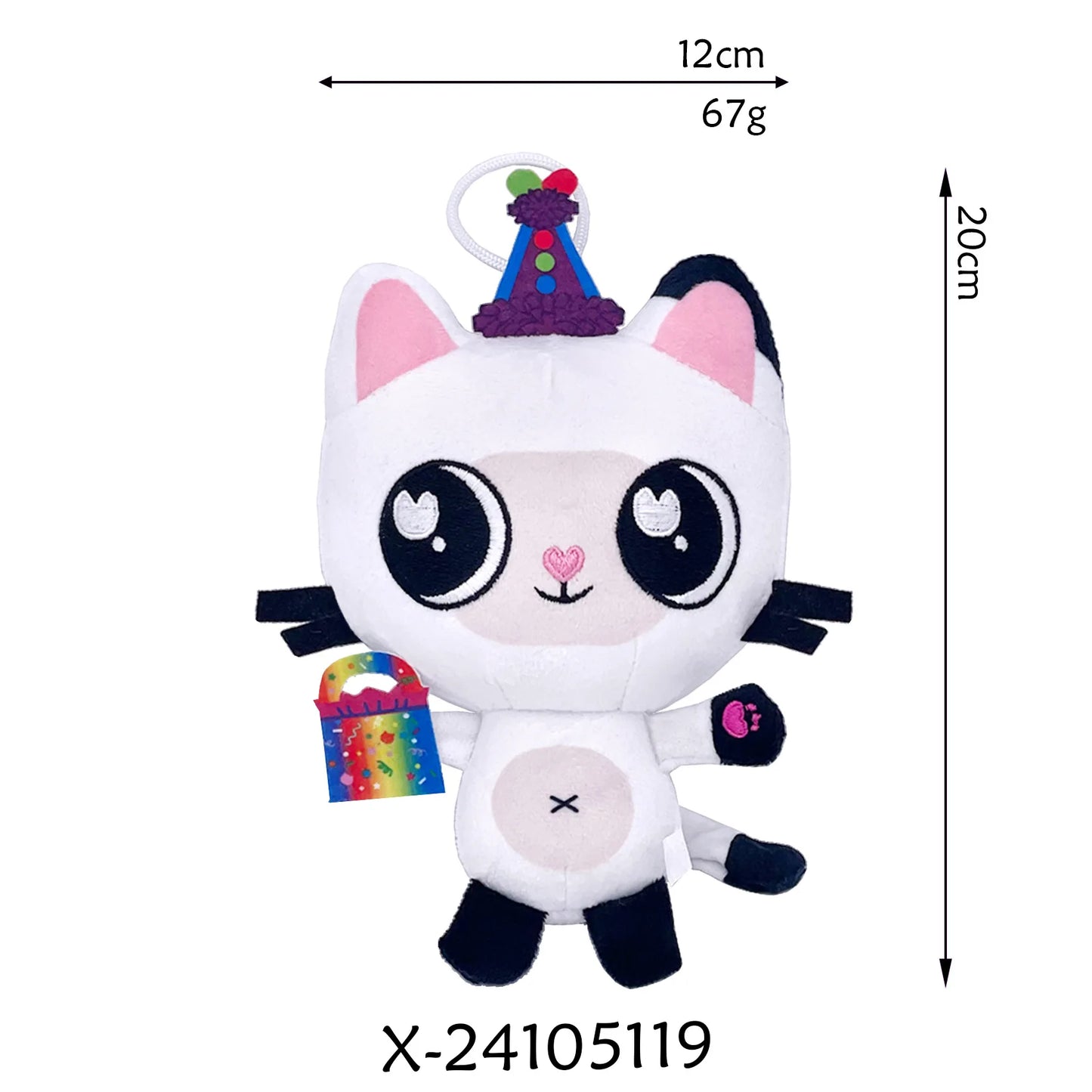 8pcs New Gabbys doll house Plush keychain Toy Mercat Cartoon Stuffed Animals Smiling Cat Car Cat Hug Gaby Girl Birthday Gift