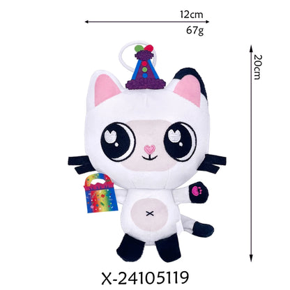 8pcs New Gabbys doll house Plush keychain Toy Mercat Cartoon Stuffed Animals Smiling Cat Car Cat Hug Gaby Girl Birthday Gift