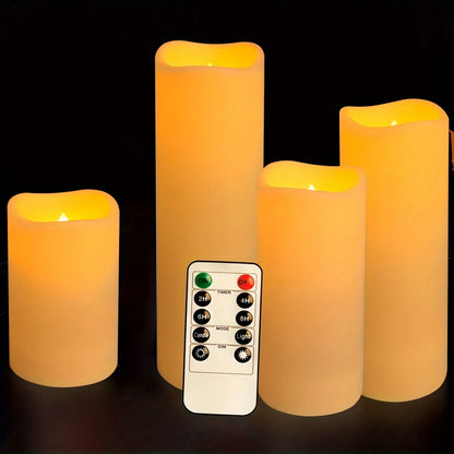 Flameless Candles With Remote, 2/4/6/8H Timer, Outdoor Indoor Waterproof Remote Control Candles Battery Operated,