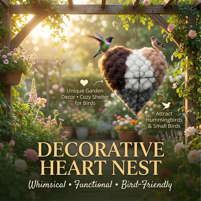 Handmade Heart Bird Nest — Outdoor Garden Decor