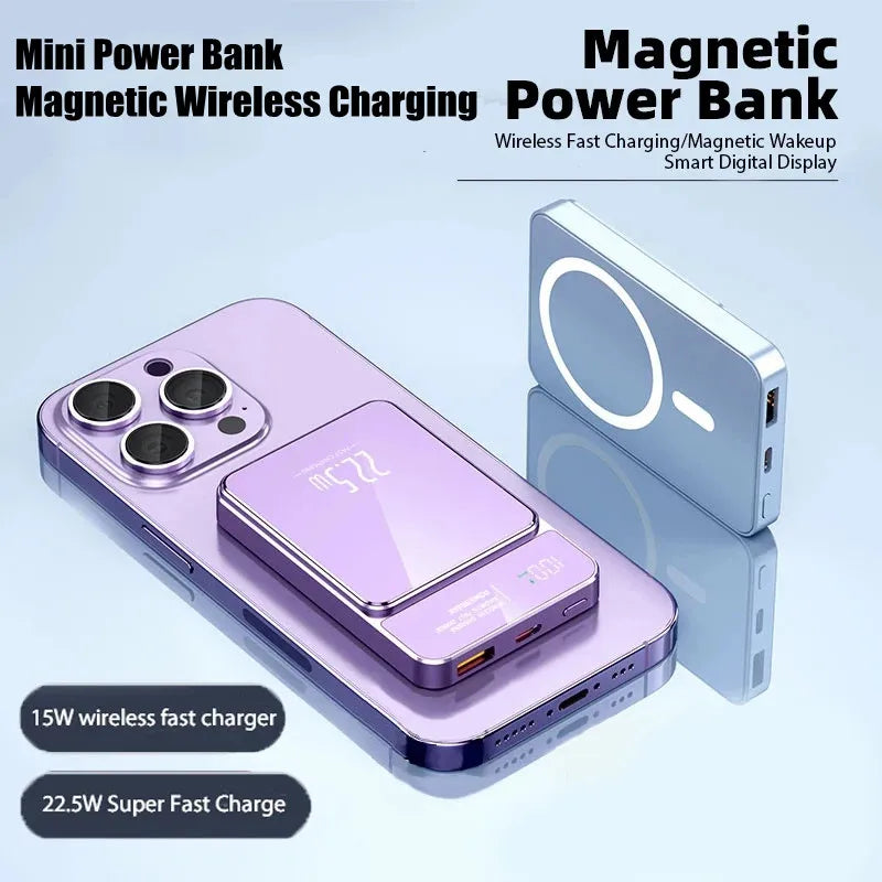 10000mAh Magnetic Power Bank 20W Wireless Powerbank Slim Portable Battery Charger for MagSafe iPhone 17 16 15 Samsung 24 23