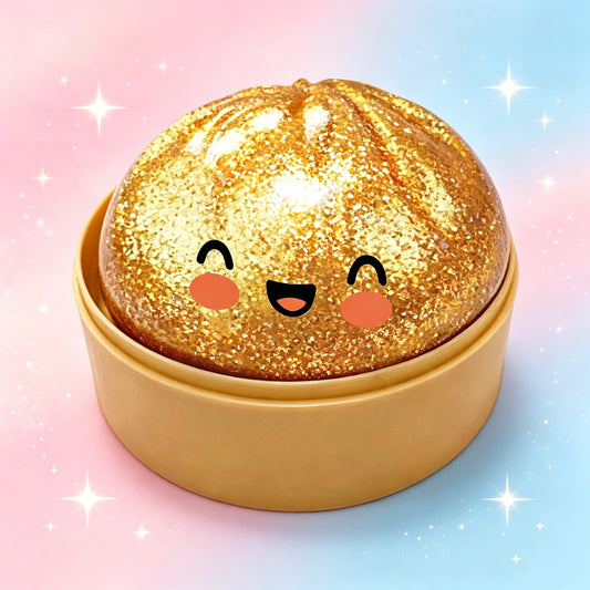 Glitter Dumpling Squishes Stress Balls 2026 Viral Fidget Toy Colorful Simulation Steamed Bun Decompression Toy for Anxiety