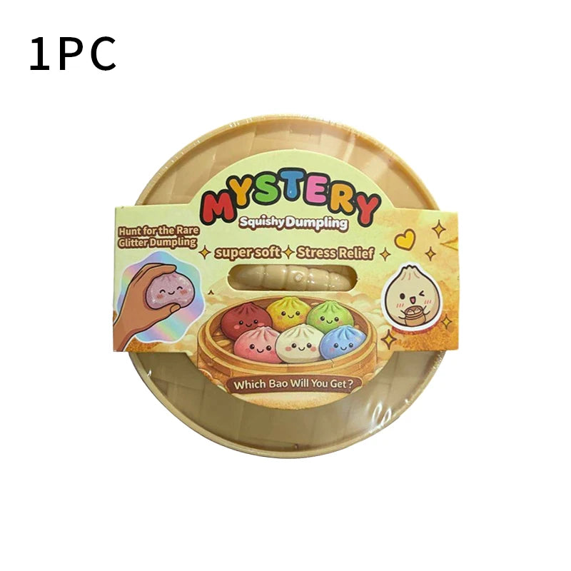 Giant Simulation Steamed Stuffed Bun Glitter Dumpling Squishy With Box Dumplings Sensory Squeeze Toy Kids Gift For Stress Relief