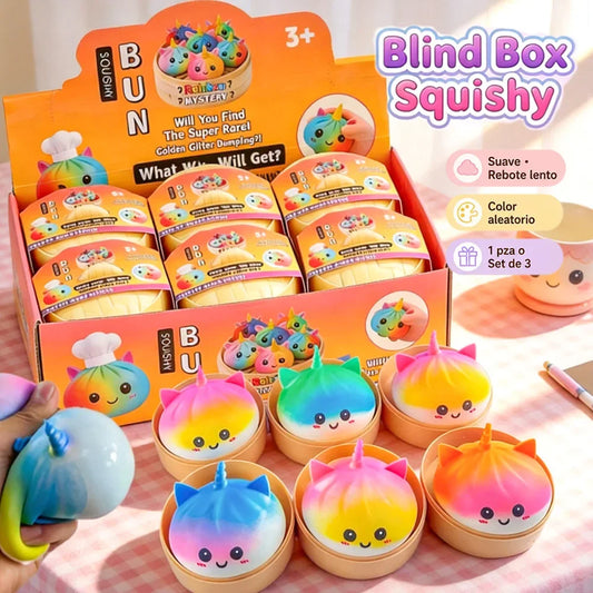 Colorful Unicorn Buns Pinch Music Slow Rebound Decompression Toy Artifact Simulation Small Cage Bag Shape Vent Desktop Ornament