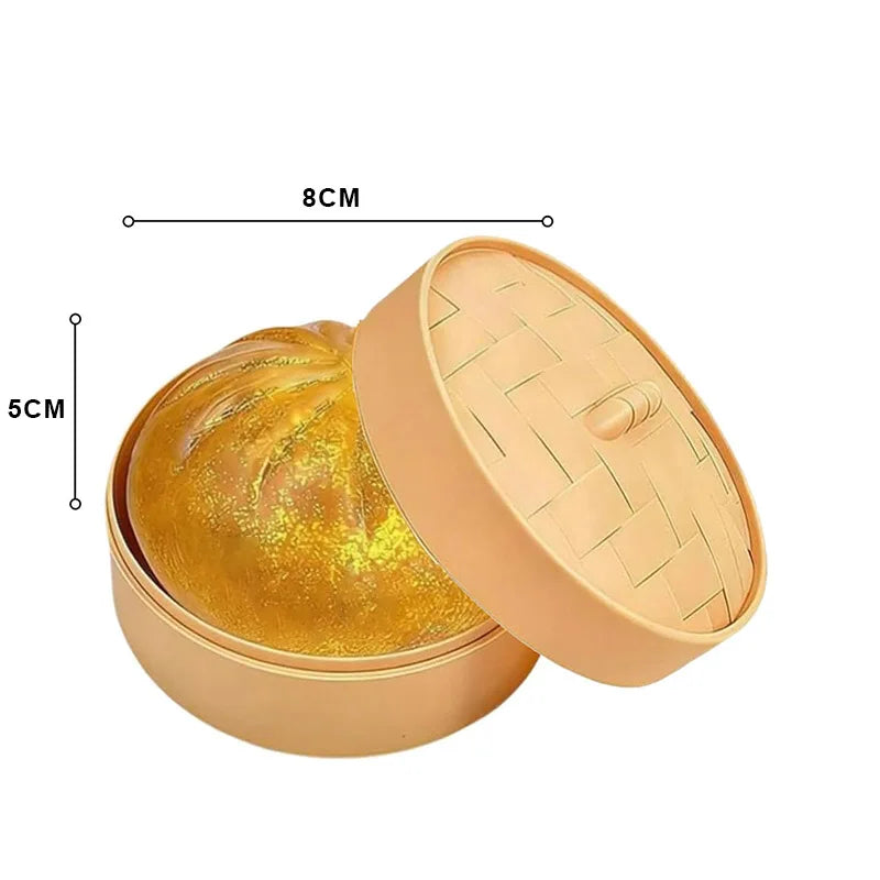Giant Simulation Steamed Stuffed Bun Glitter Dumpling Squishy With Box Dumplings Sensory Squeeze Toy Kids Gift For Stress Relief