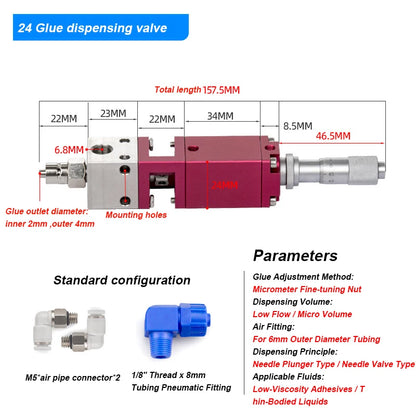 3131 Suck Back Large Flow Viscosity Adjustable Precision Glue Dispensing Valve